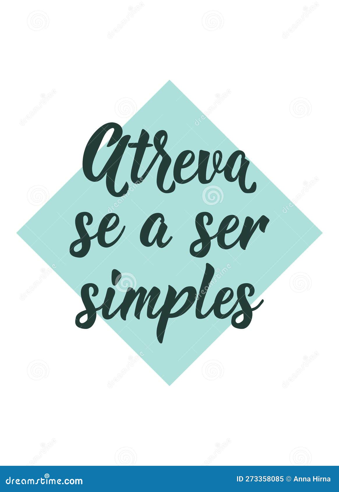 dare to be simple in portuguese. ink  with hand-drawn lettering. atreva se a ser simples