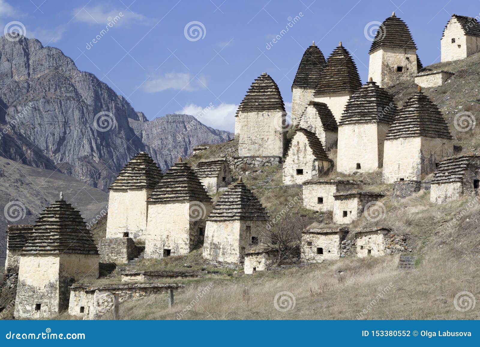 Dargavs, North Ossetia, Russia. The city of the dead is an ancient necropolis.