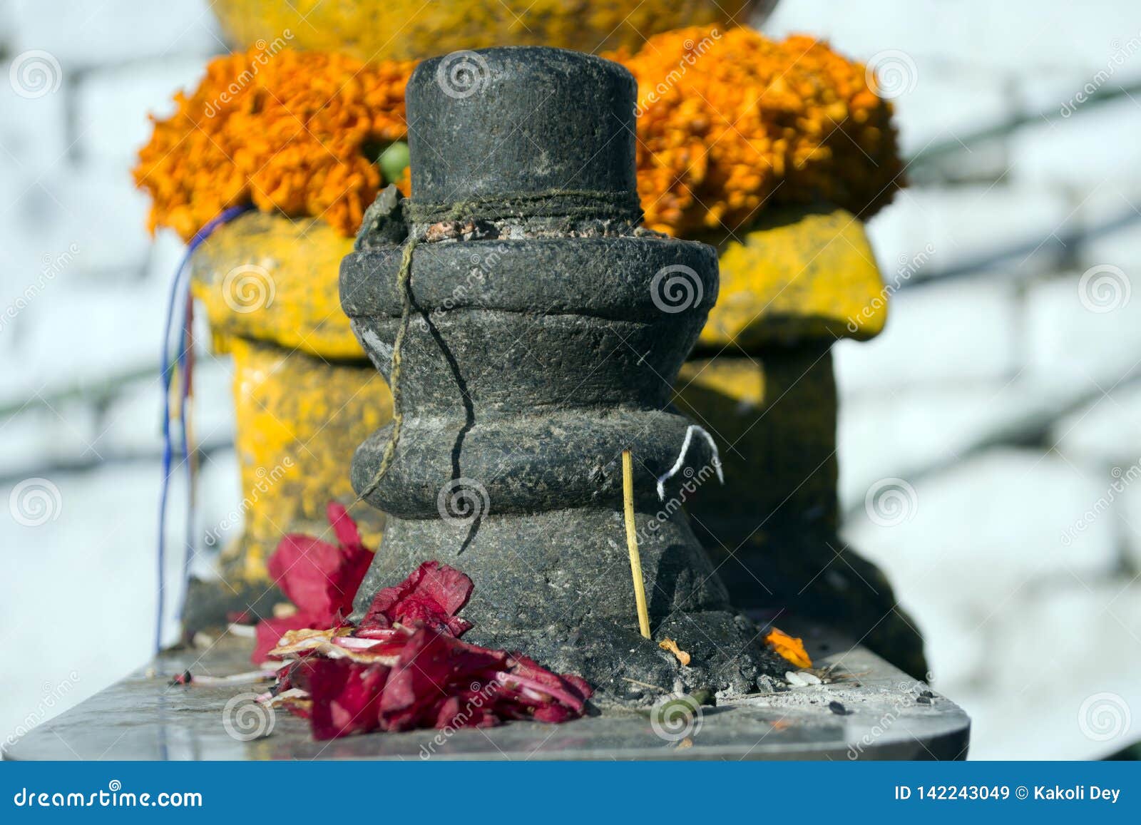The Hindu God Siva is Worshipped in Lingam Form. Stock Image ...