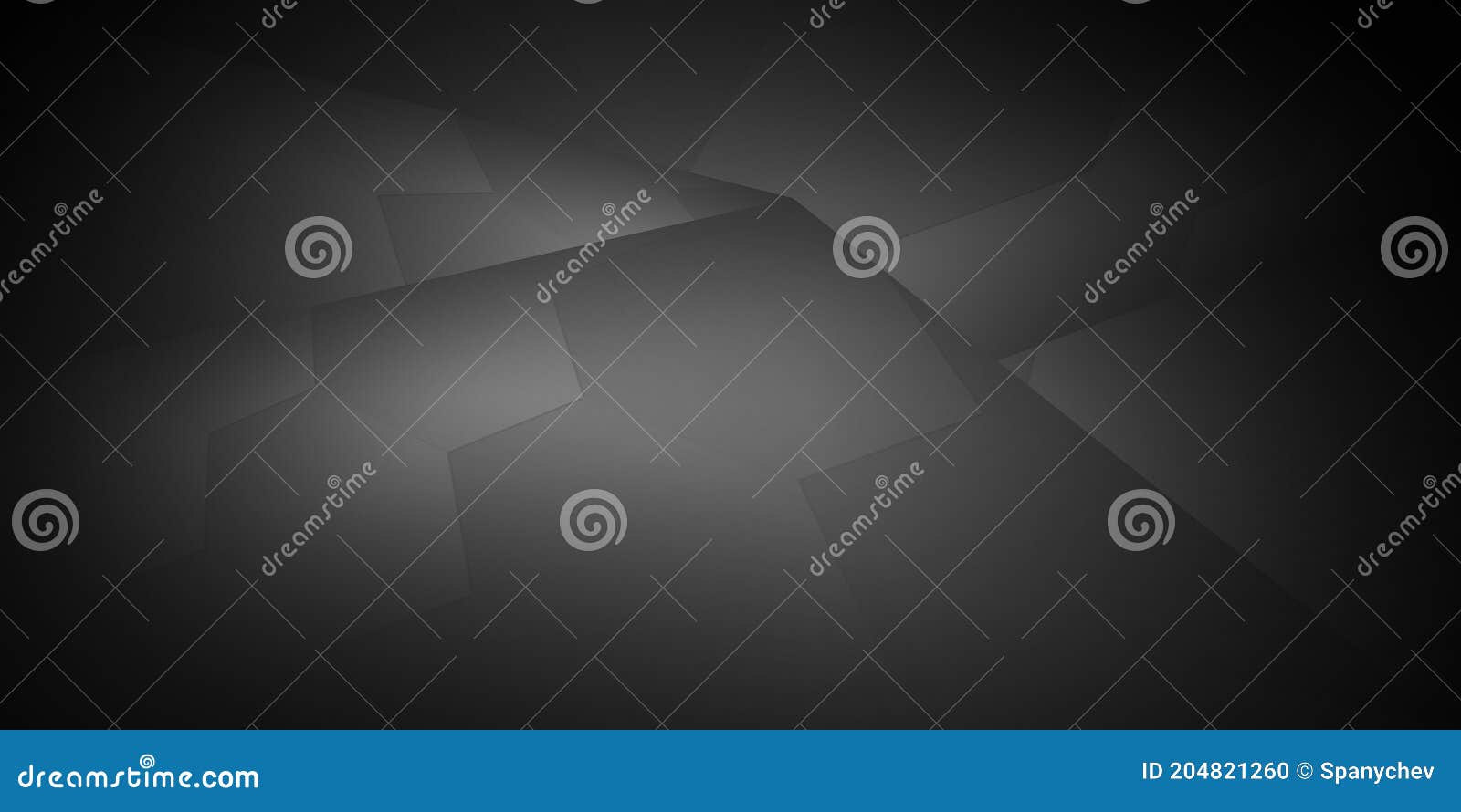 Dark Abstract Background - Wide Banner, Hexagonal Elements, Digital