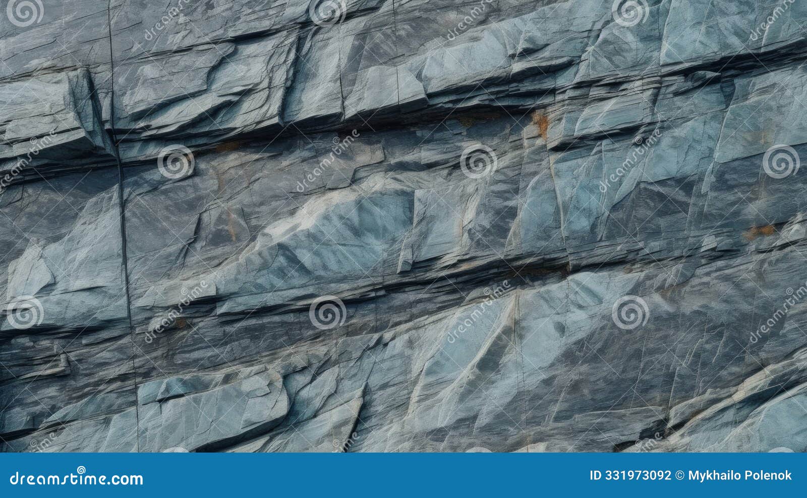 dark aged shabby cliff face and divided by huge cracks and layers. neural network ai generated