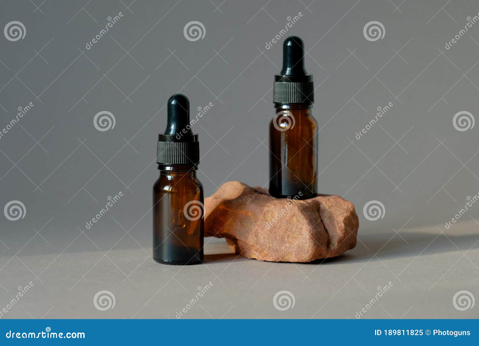 Download Dark Amber Glass Dropper Bottles Mockup. Natural Organic Essential Oil Packaging Design Stock ...