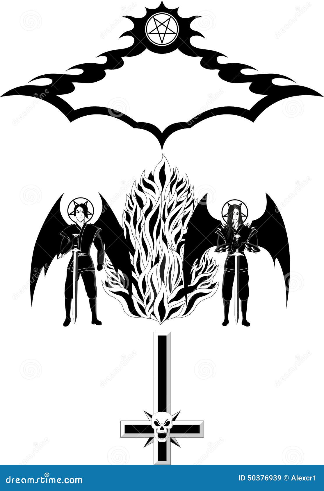 Dark Angels stock vector. Illustration of magic, light 50376939