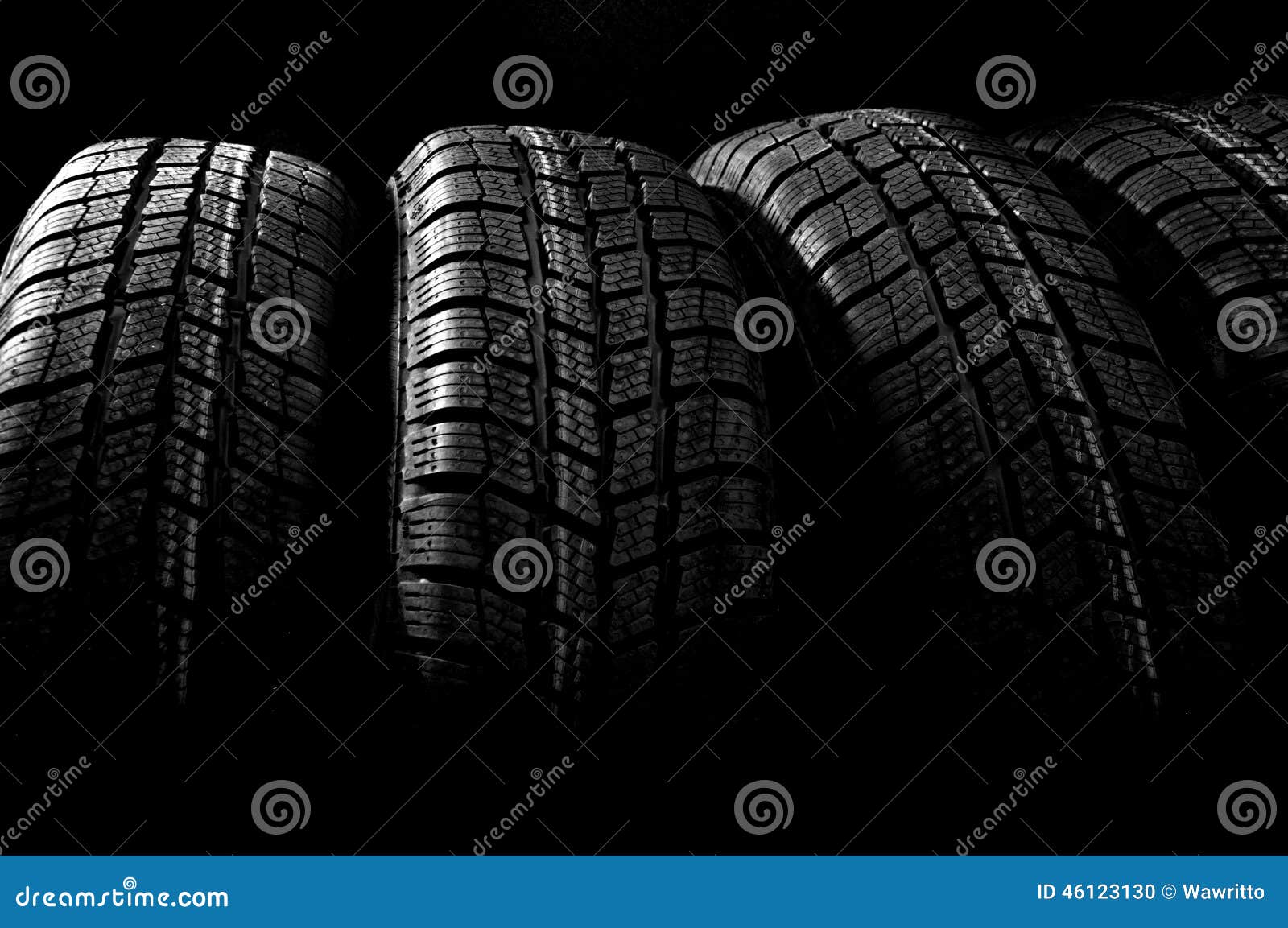 dark background with winter tires