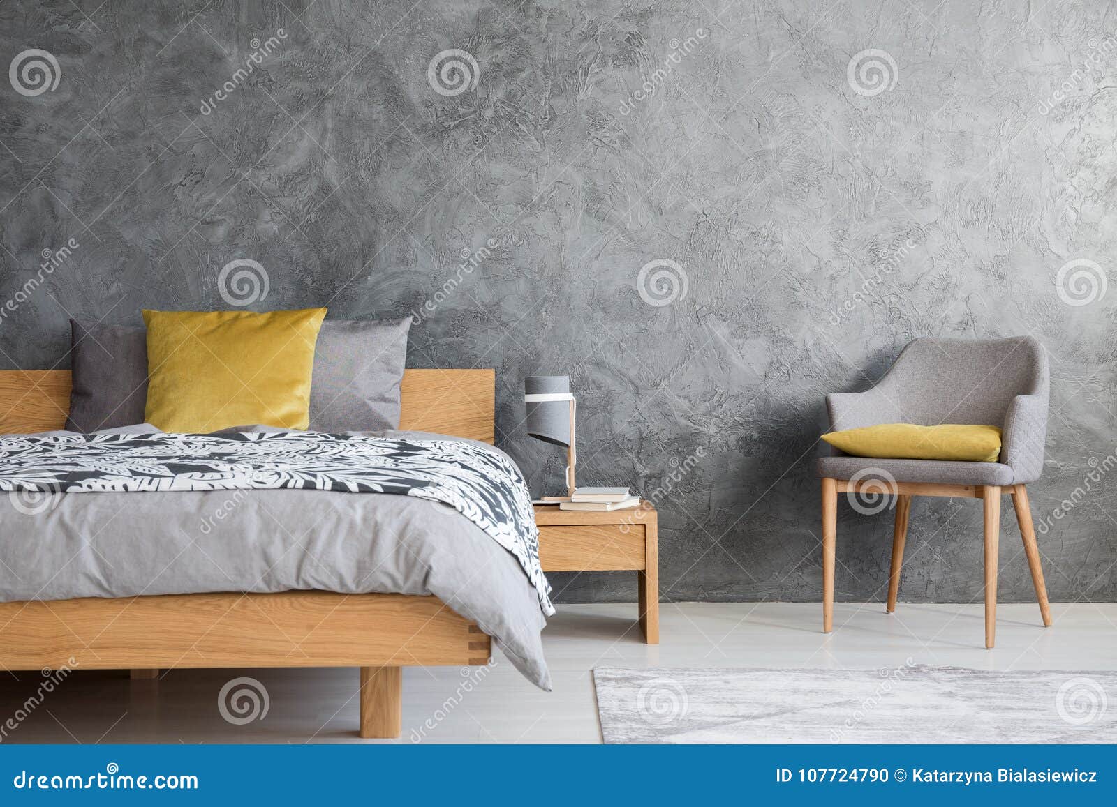 dark bedroom with grey chair stock photo  image of