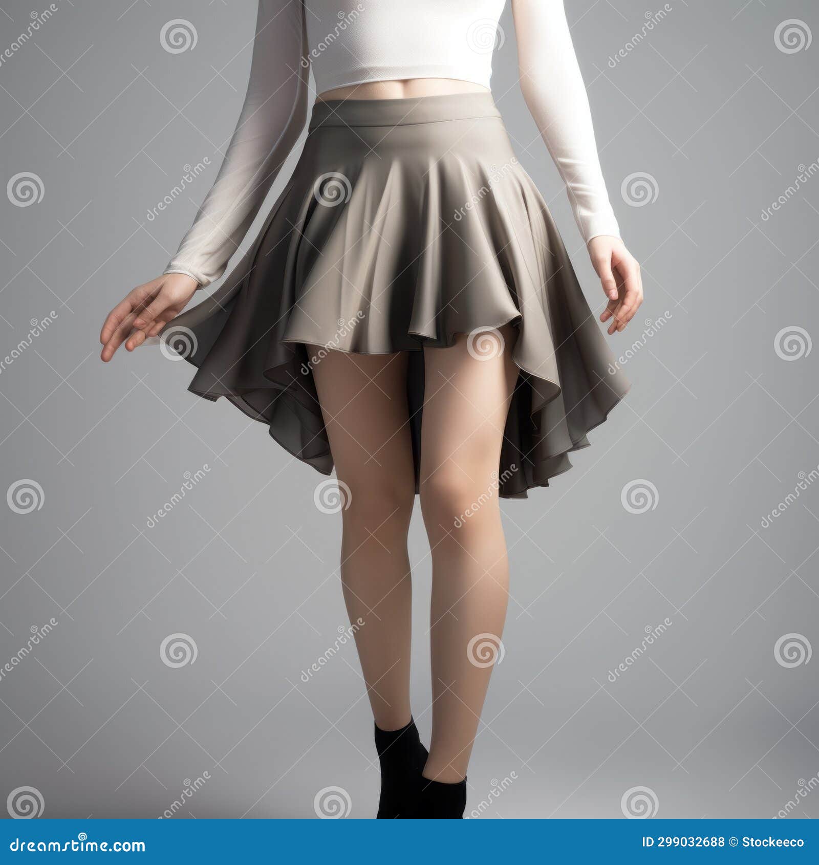 Dark Beige Symmetrical Asymmetry: High-detailed Female Model in Grey ...