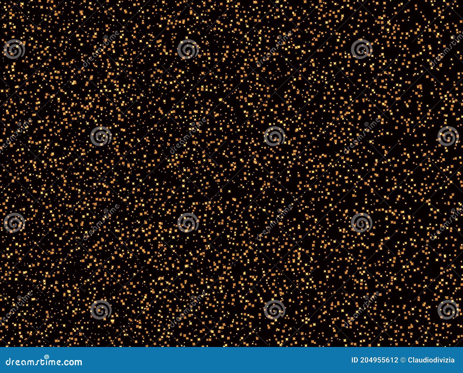 Dark Black Background with Yellow Stars Stock Illustration