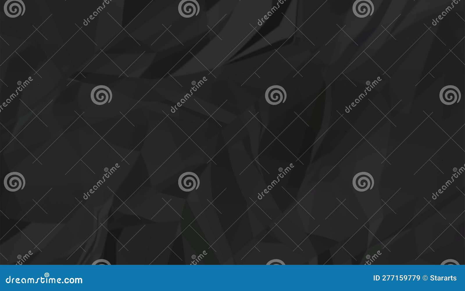 Dark Black Crumpled Paper Abstract Wallpaper with Blank Space Stock