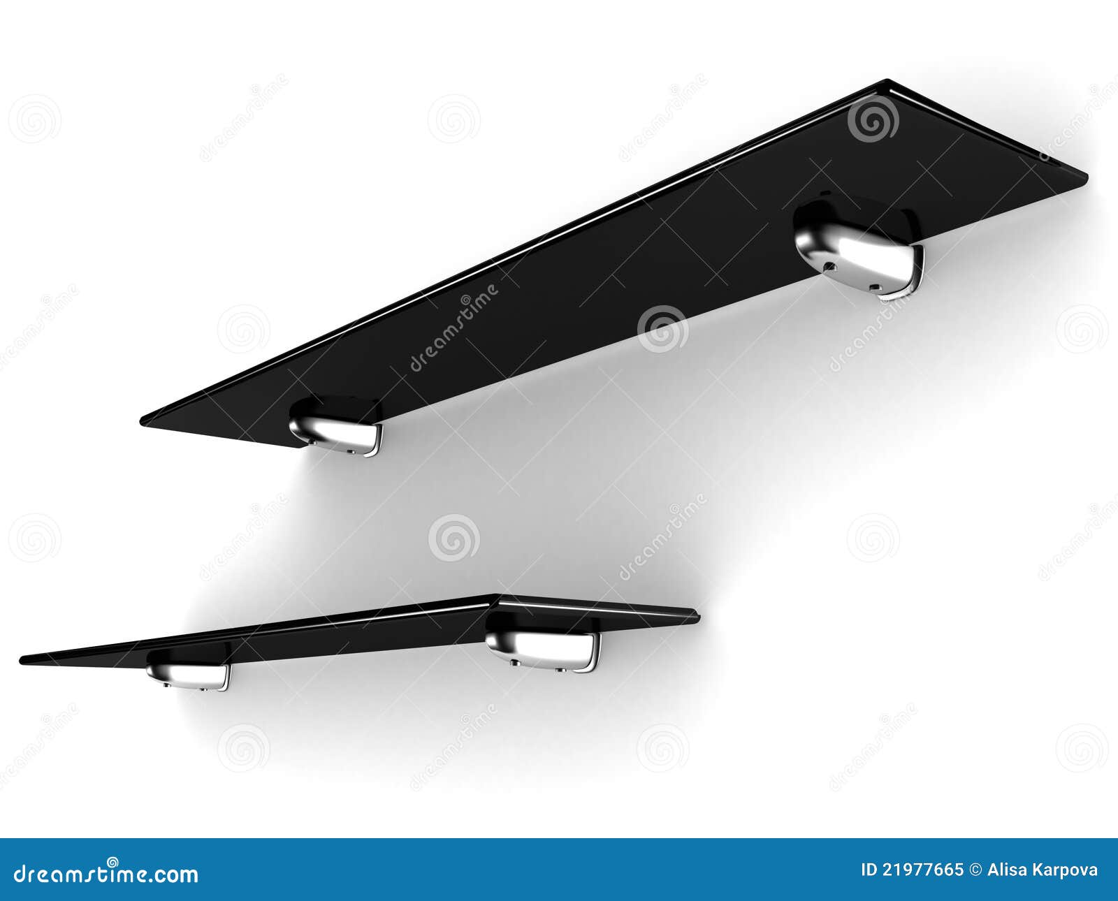 Dark Black Modern Shelves for Interior Stock Illustration