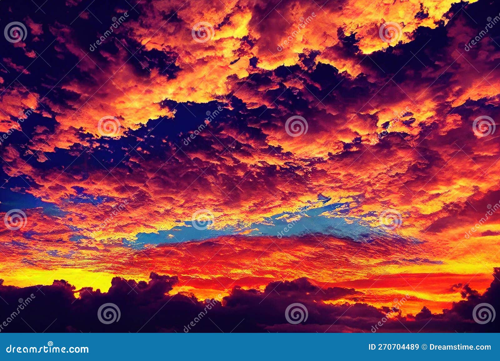 Dark Blue Clouds of Clouds Against Backdrop of Sunrise Dramatic Sky