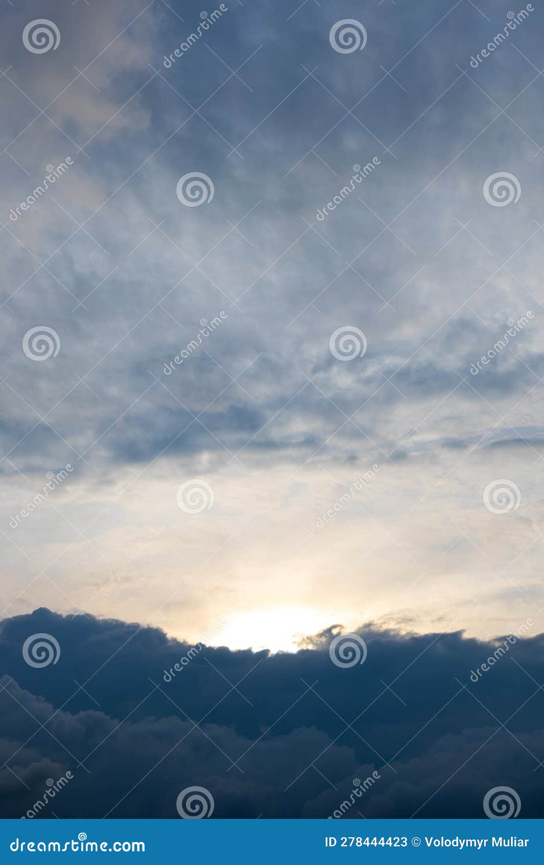 Dark Blue Clouds at the Bottom of a Bright Sky Stock Image Image of