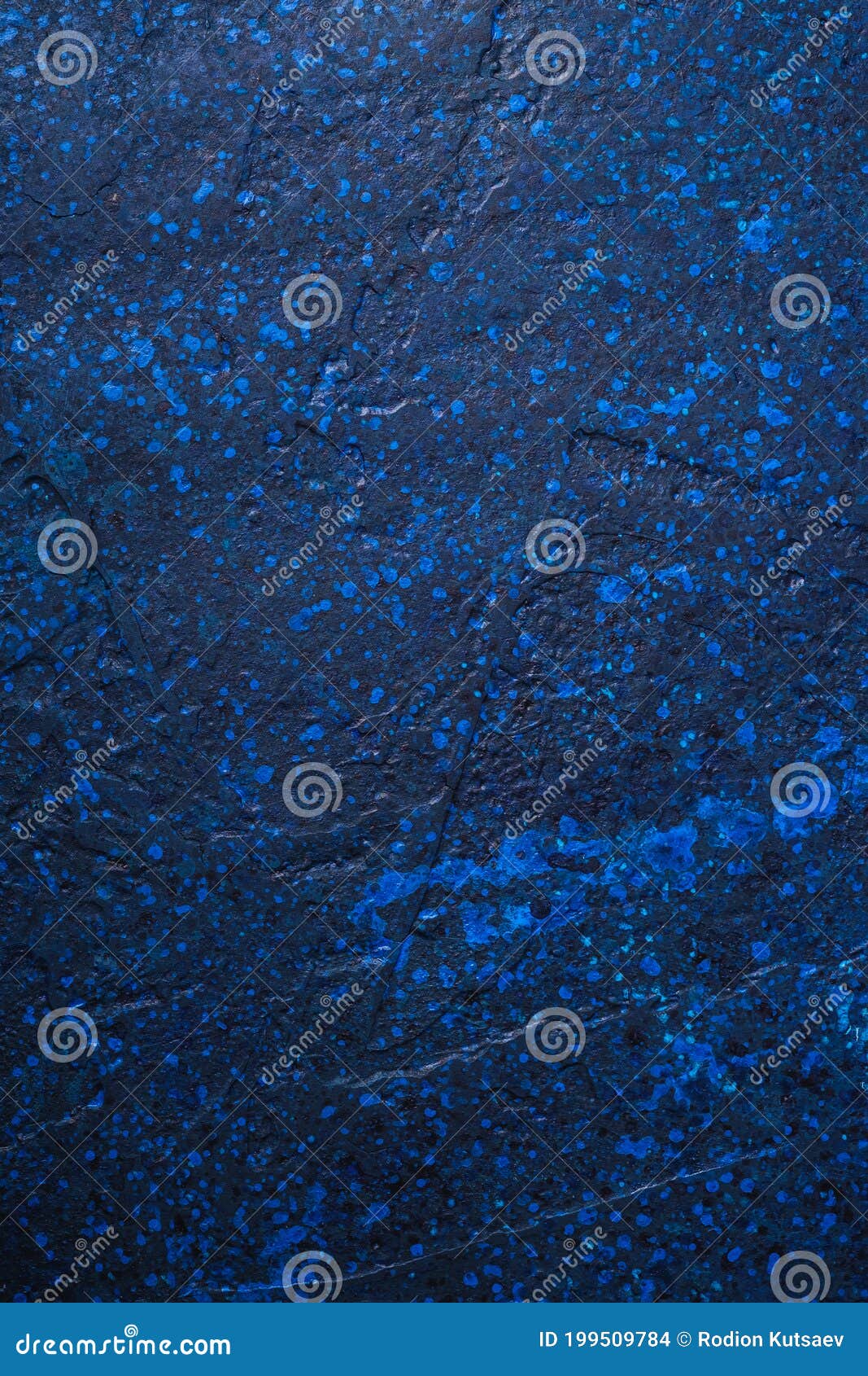 Dark Blue Color Abstract Background, Stained Art Paint Wall Stock Photo