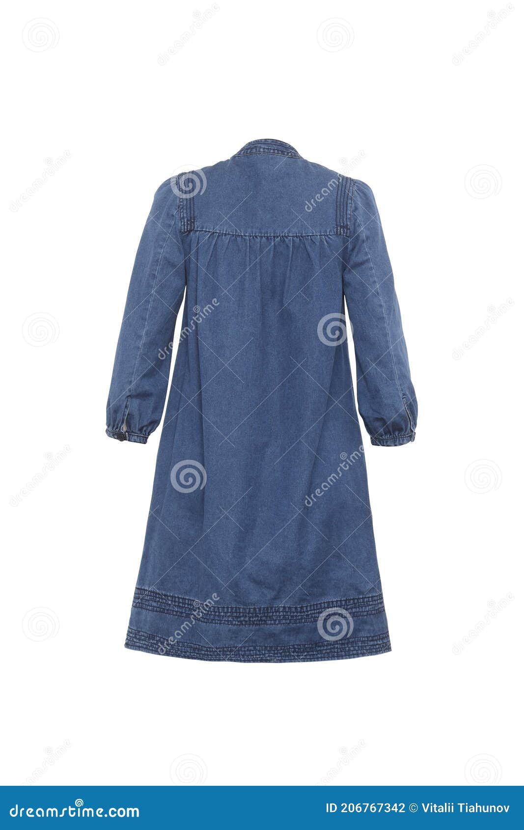 Dark Blue Denim Dress Isolated on White Stock Photo Image of cotton