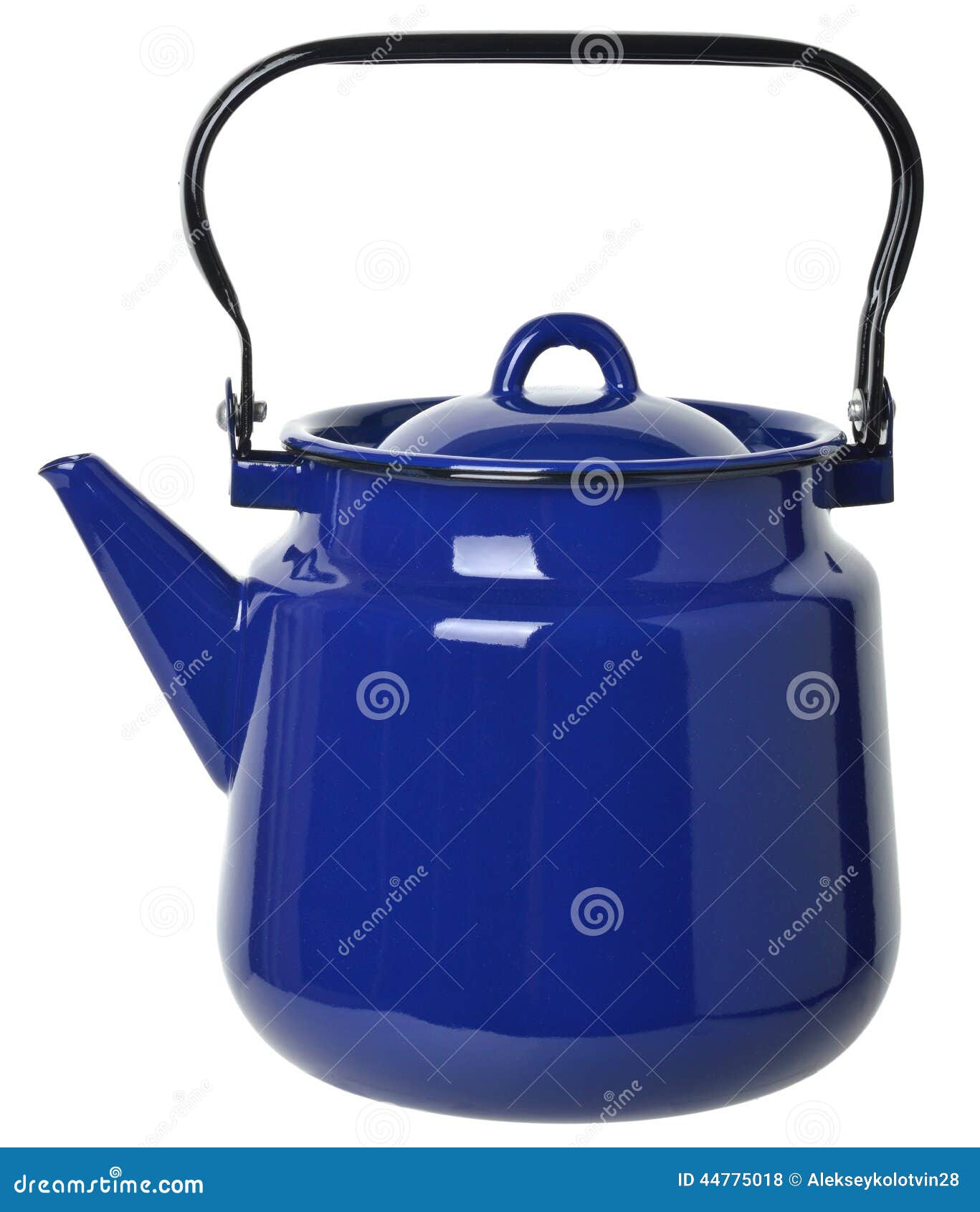 Dark Blue Enamelled Teapot Isolated on White Background Stock Photo Image of culture, enameled