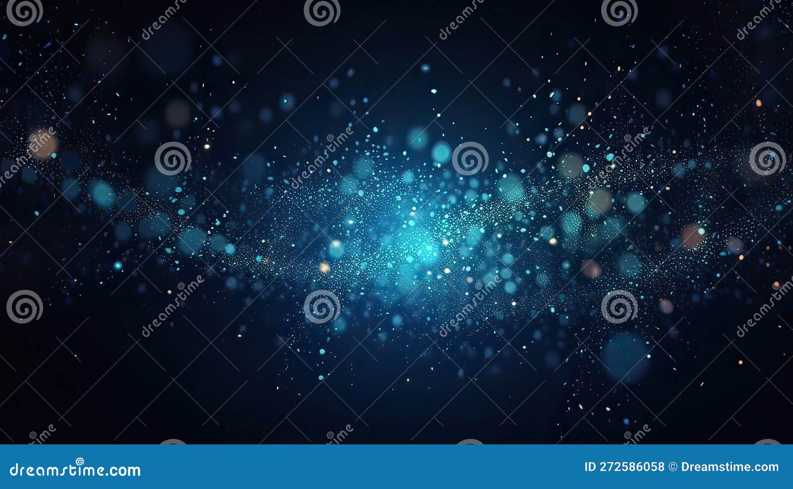Dark Blue and Glow Particle Abstract Background. Stock Illustration
