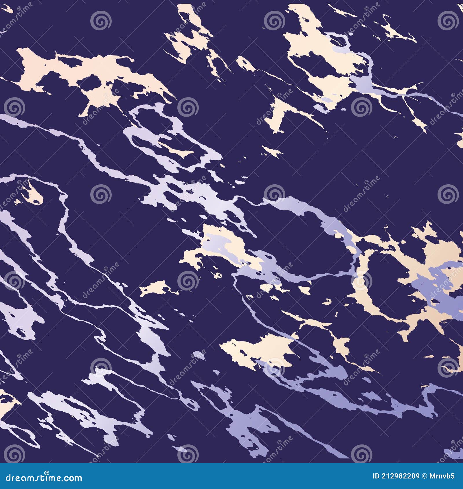 Dark Blue Marble with Blue and Pink Splashes. Vector Marble Texture