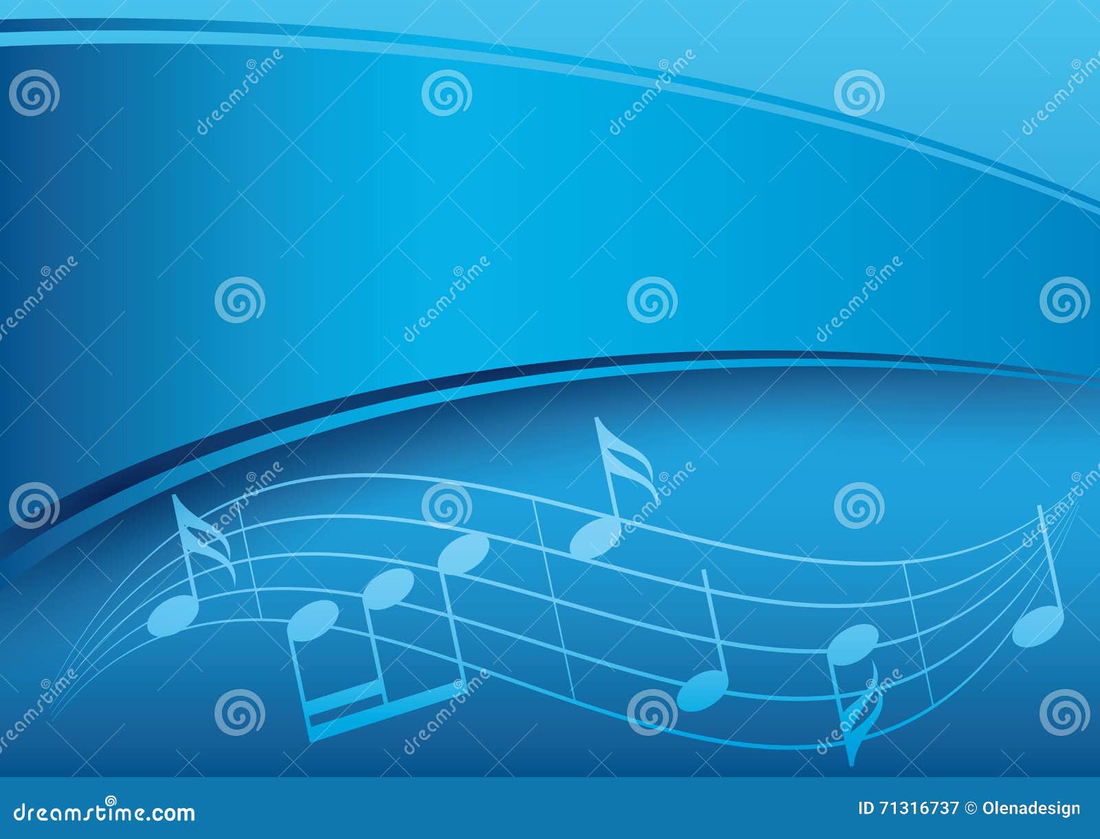 Dark Blue Vector Music Background with Gradient Stock Vector