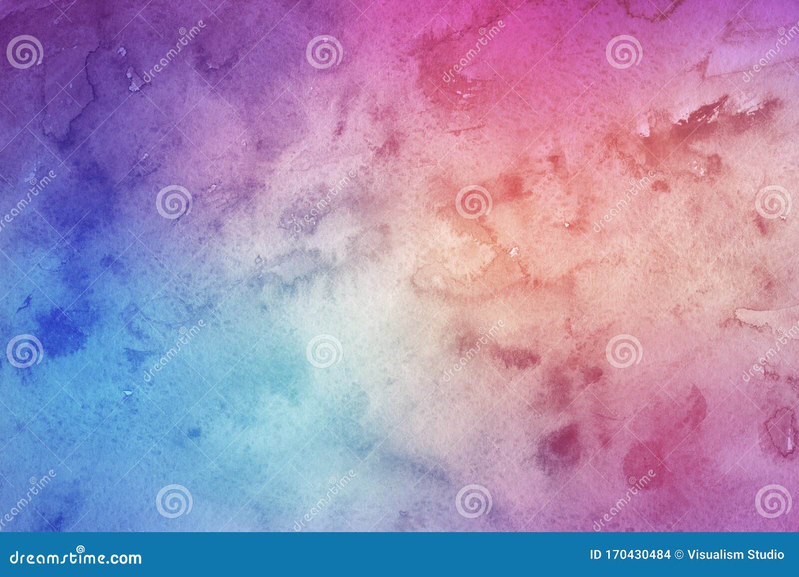 Dark Blue and Pink and Purple Watercolor Colorful Bright Ink and ...