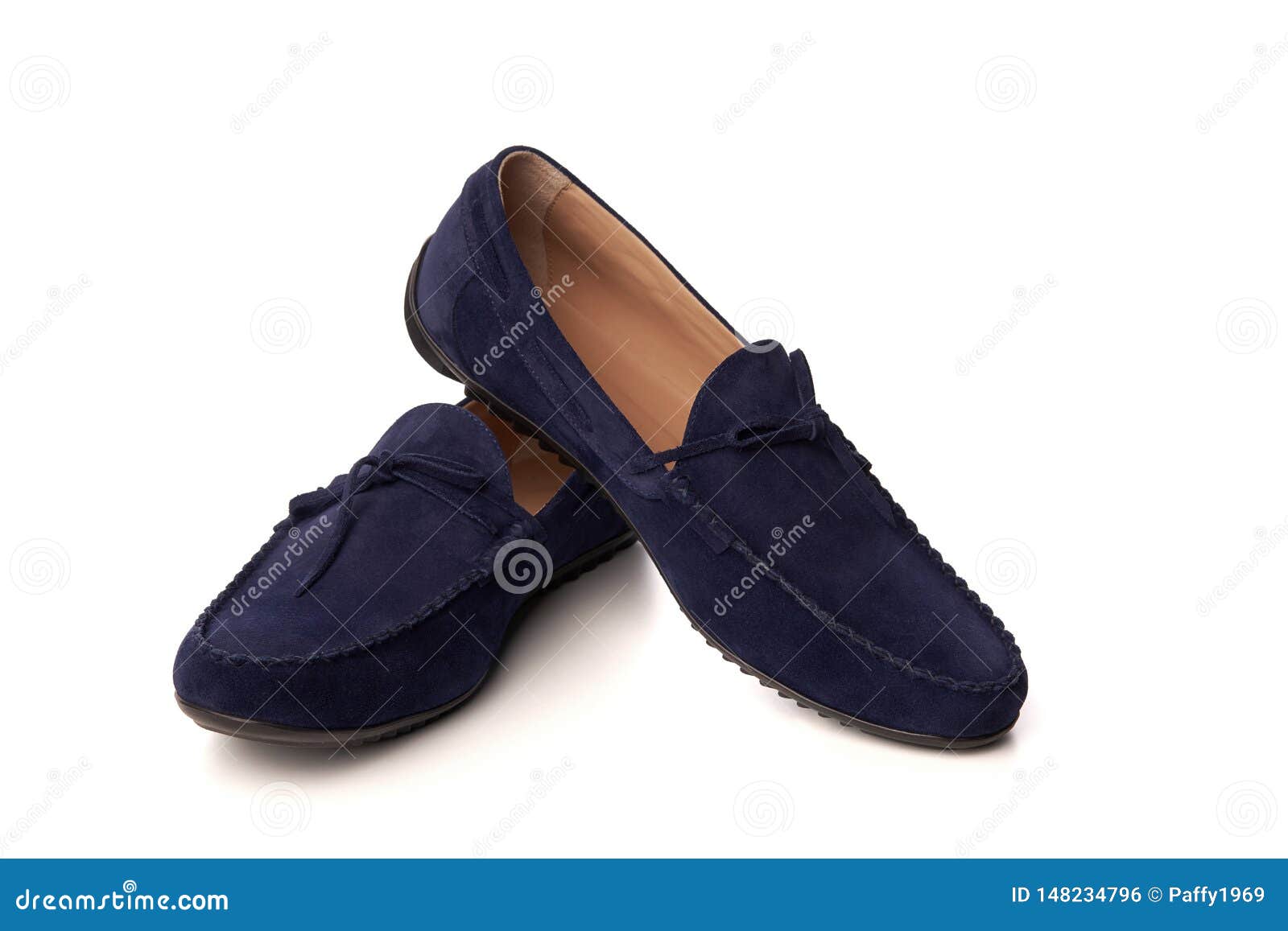 Dark Blue Suede Man`s Moccasins Shoes Stock Photo - Image of modern ...