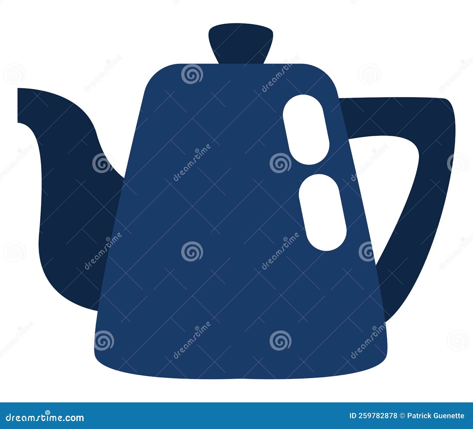 Dark blue teapot, icon stock vector. Illustration of kettle 259782878