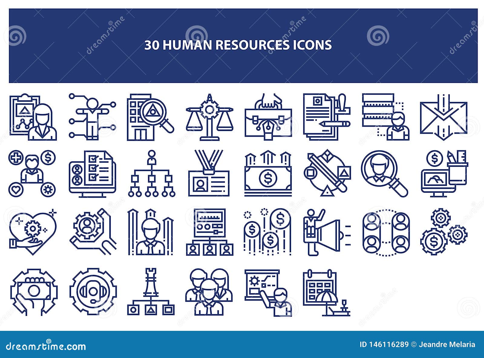 Download Dark Blue Vector Human Resources Icons Stock Vector ...