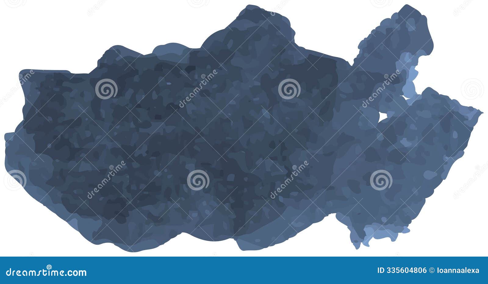 dark blue watercolor abstract   on transparent background
