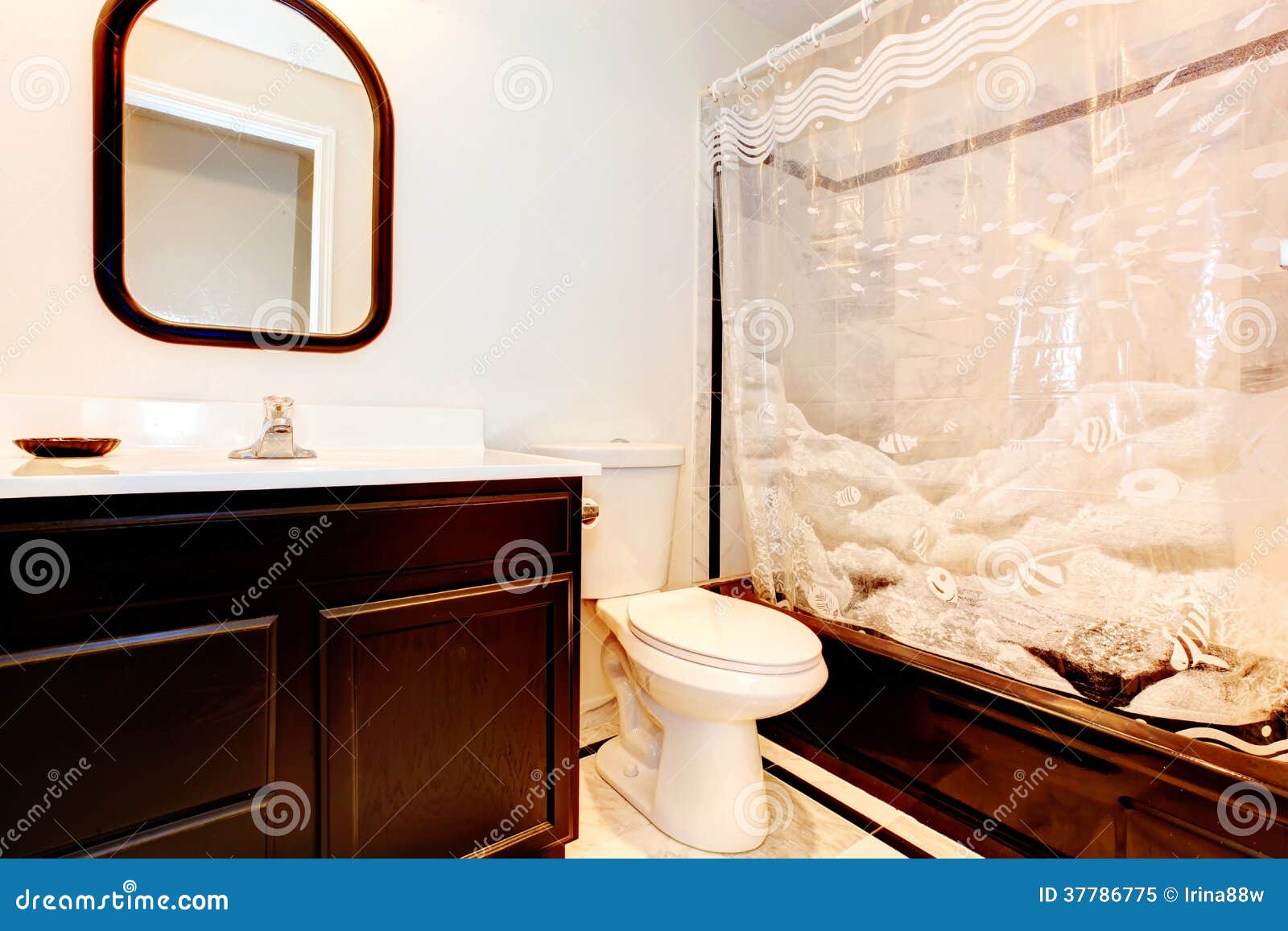 Dark Brown Bathroom Stock Image Image Of Sink Apartment 37786775