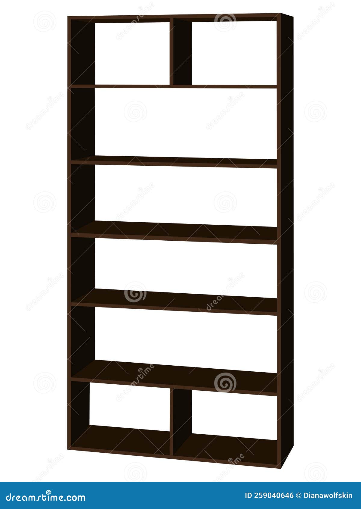 Dark Brown Bookshelf Illustration Picture. Image 259040646