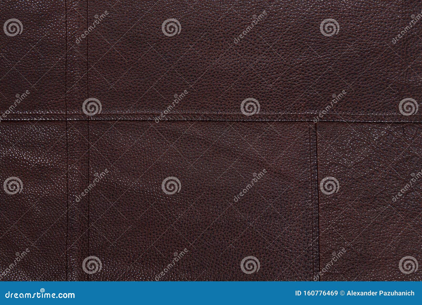 Dark Brown Stitched Leather Background. Stock Image - Image of garment ...