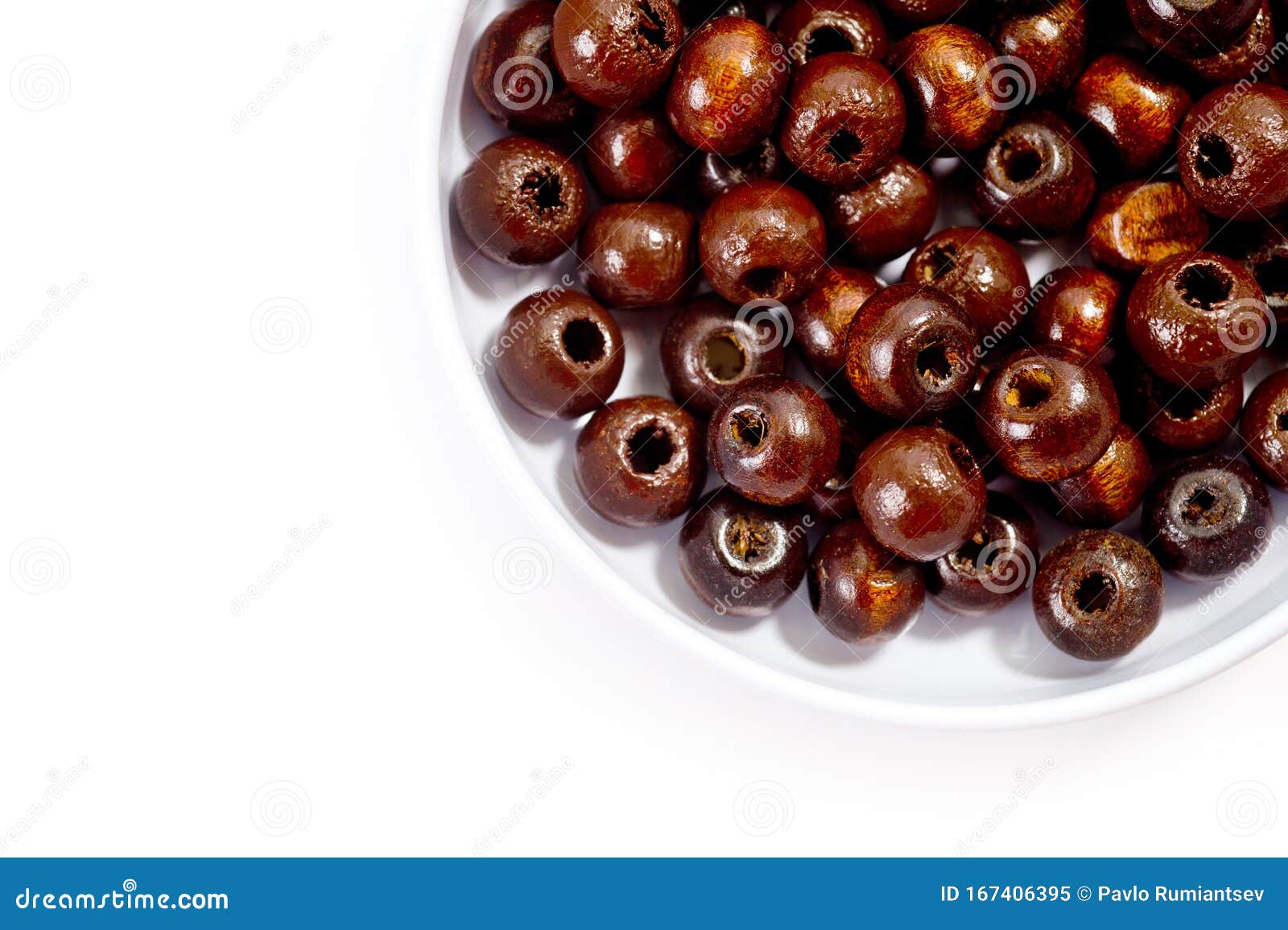 Dark Brown Wooden Beads for Beads and Bracelets Stock Image - Image of ...