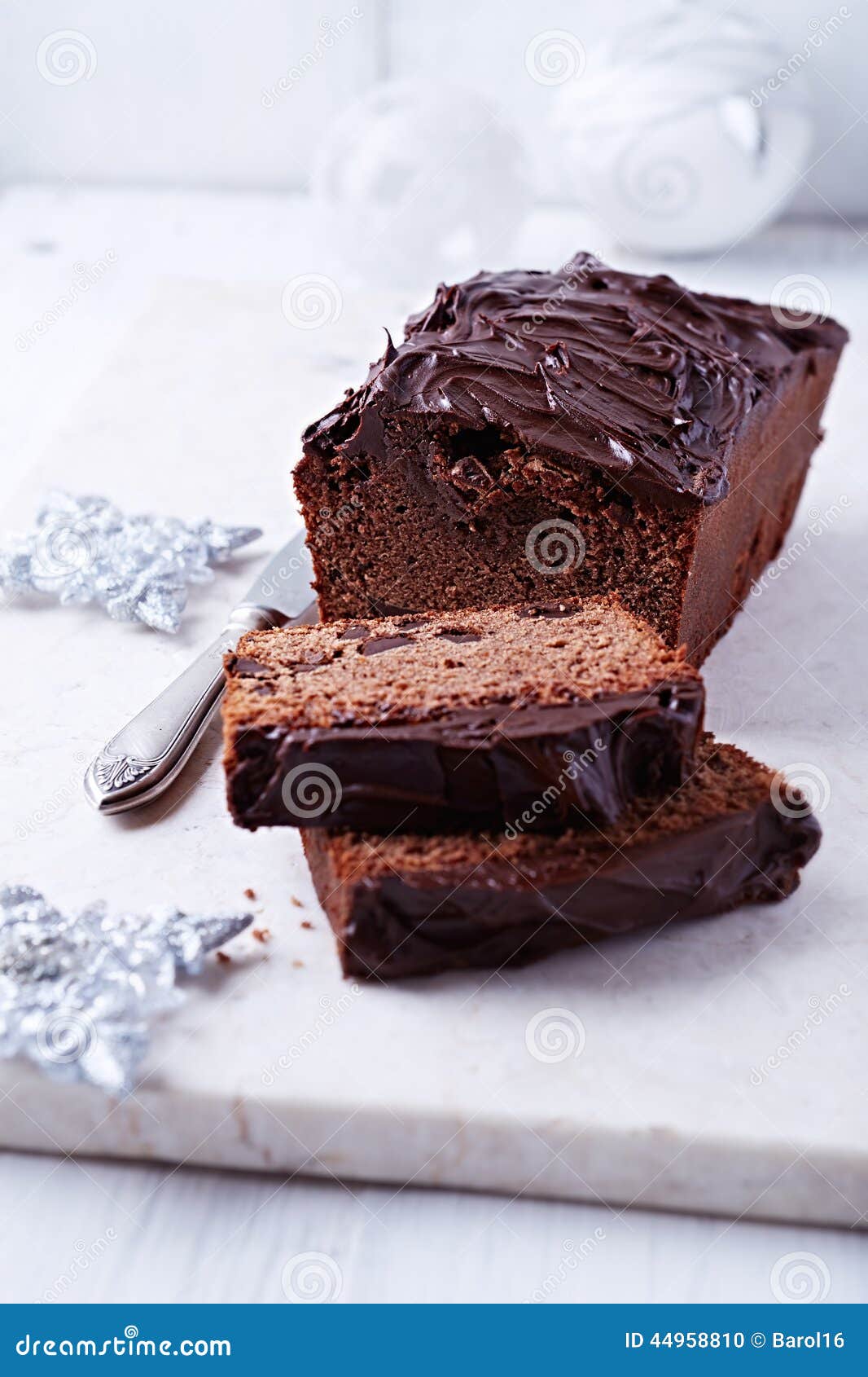 Dark Chocolate Cake for Christmas Stock Photo Image of sweet, icing