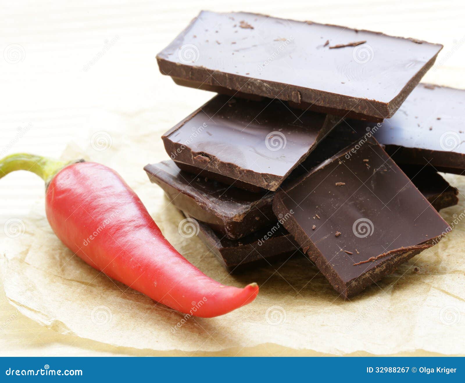 Dark Chocolate with Chili Pepper Stock Image Image of chili
