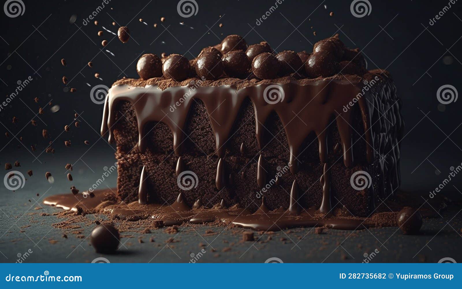 Dark Chocolate Dessert, Gourmet Candy Baked for Celebration Indulgence