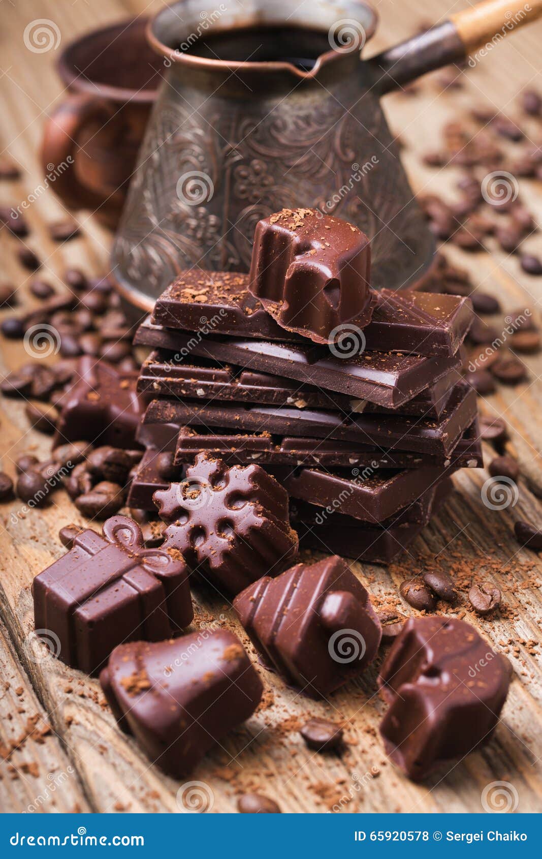 Dark Chocolate is Handmade with Coffee Stock Photo Image of tasty