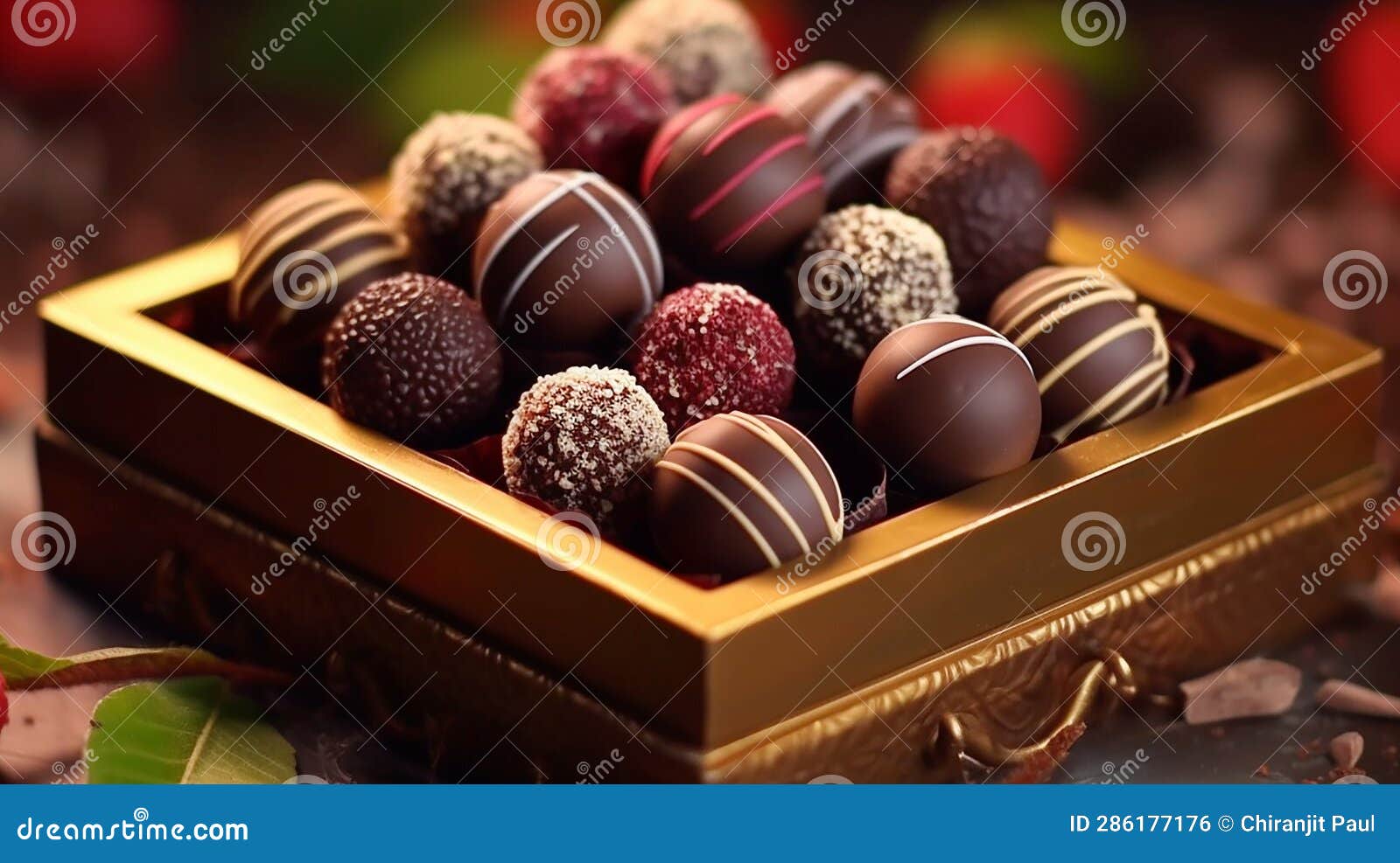 Dark Chocolate Truffles in a Gourmet Collection Stock Illustration Illustration of tasty