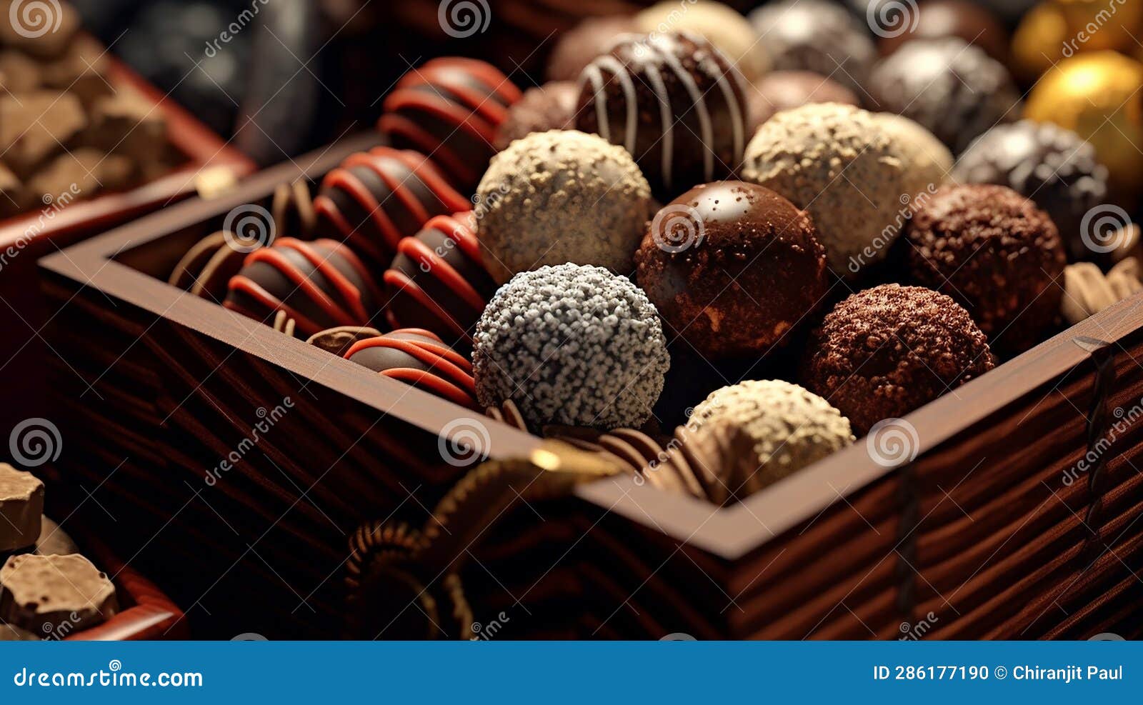 Dark Chocolate Truffles in a Gourmet Collection Stock Illustration Illustration of closeup