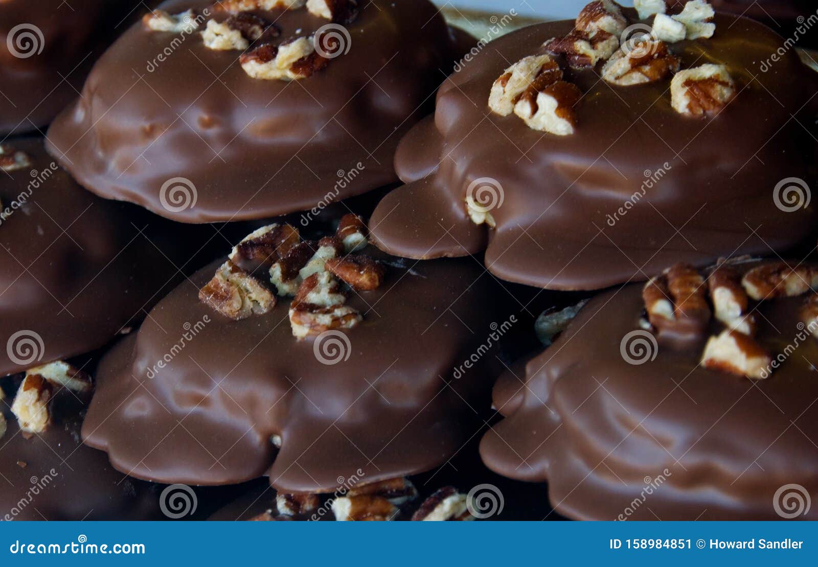 Dark Chocolate Walnut Nut Clusters Macro Stock Image Image of crunchy