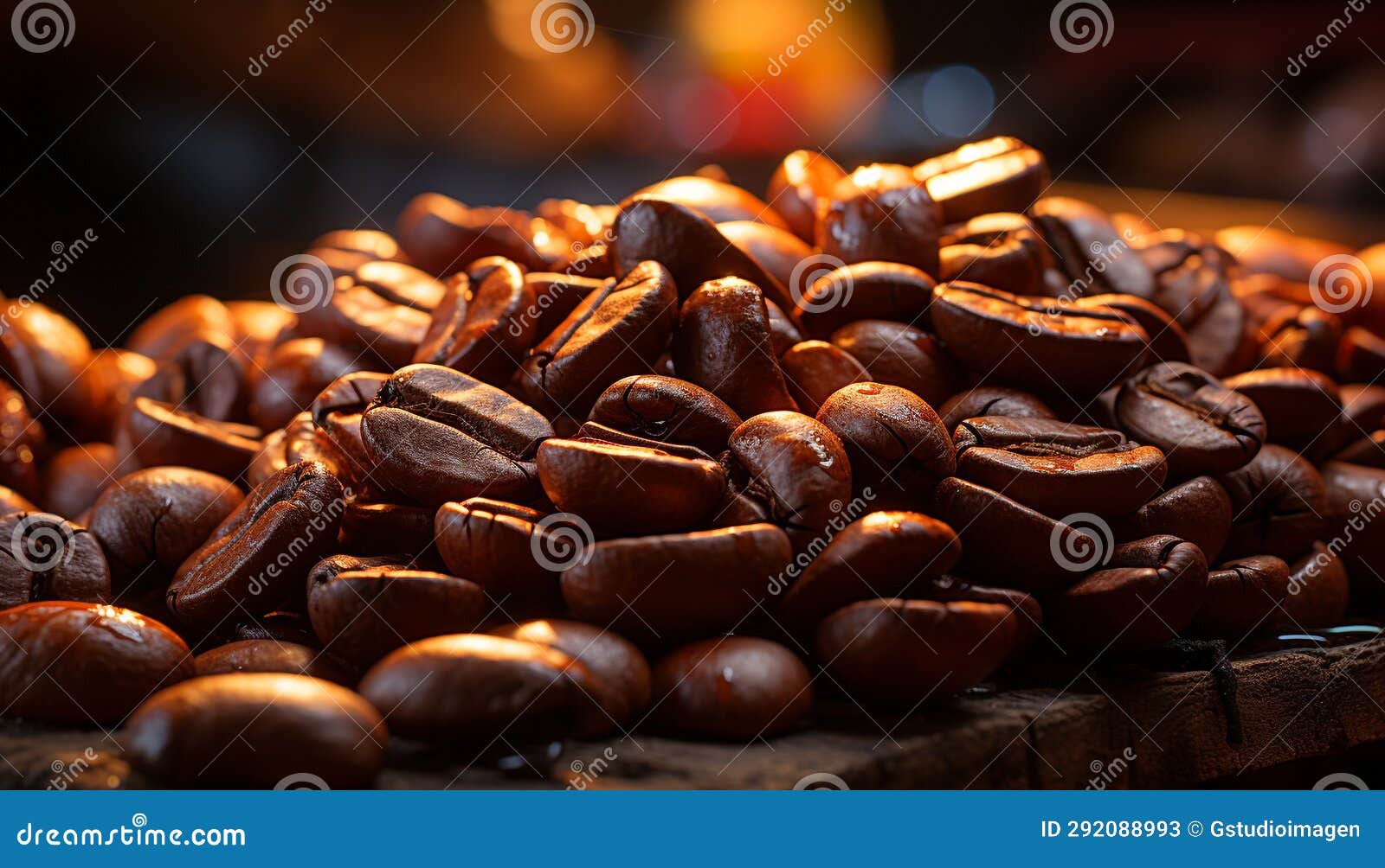 Dark Coffee Bean Drink, Freshness and Gourmet Caffeine Focus on