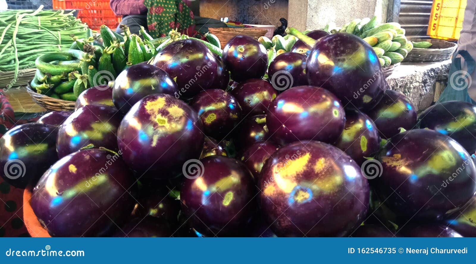 dark colored vegetables begun  on fruit store
