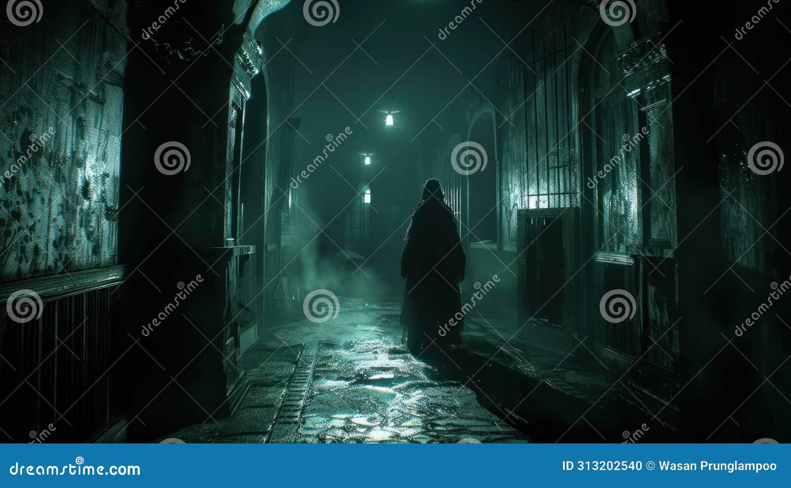 a dark, eerie game environment where an npc unexpectedly turns into a boss, complete with a heartstopping jump scare