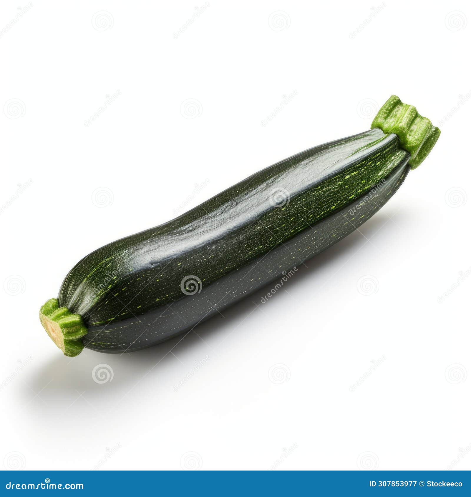 dark emerald zucchini on white background - high definition image