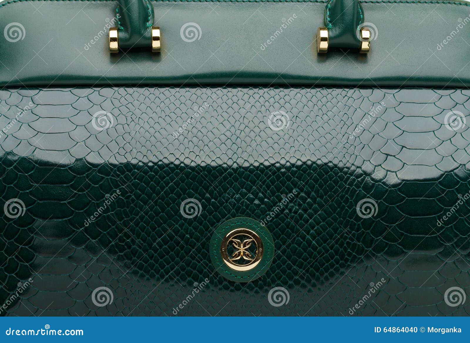 Dark Green Natural Leather Female Bag Closeup Stock Photo - Image of ...