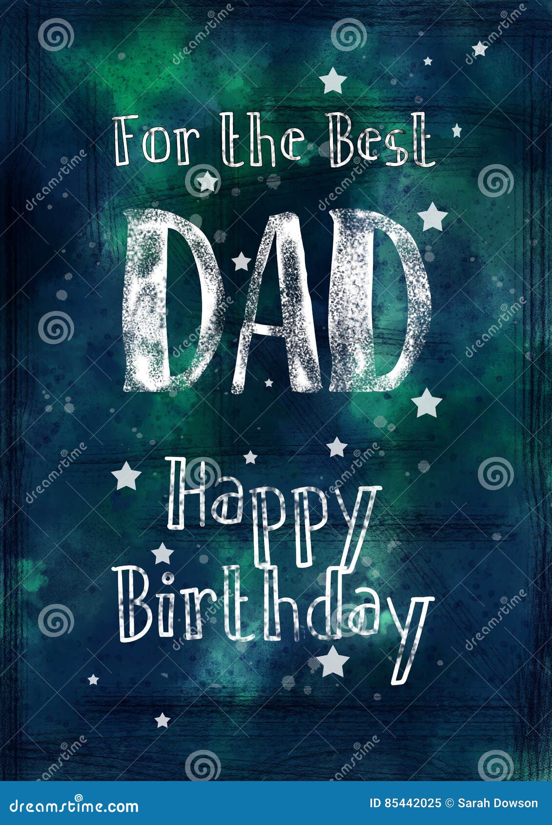 Dark, Grungy, Watercolour Birthday Card for Dad Stock Illustration ...