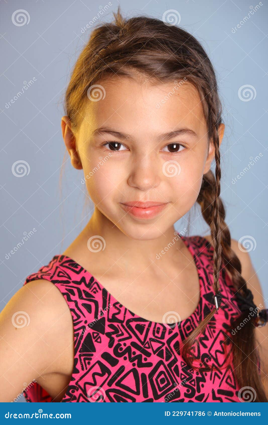 Dark Haired Brown Eyed Teenage Girl Posing in My Studio. Stock Photo ...