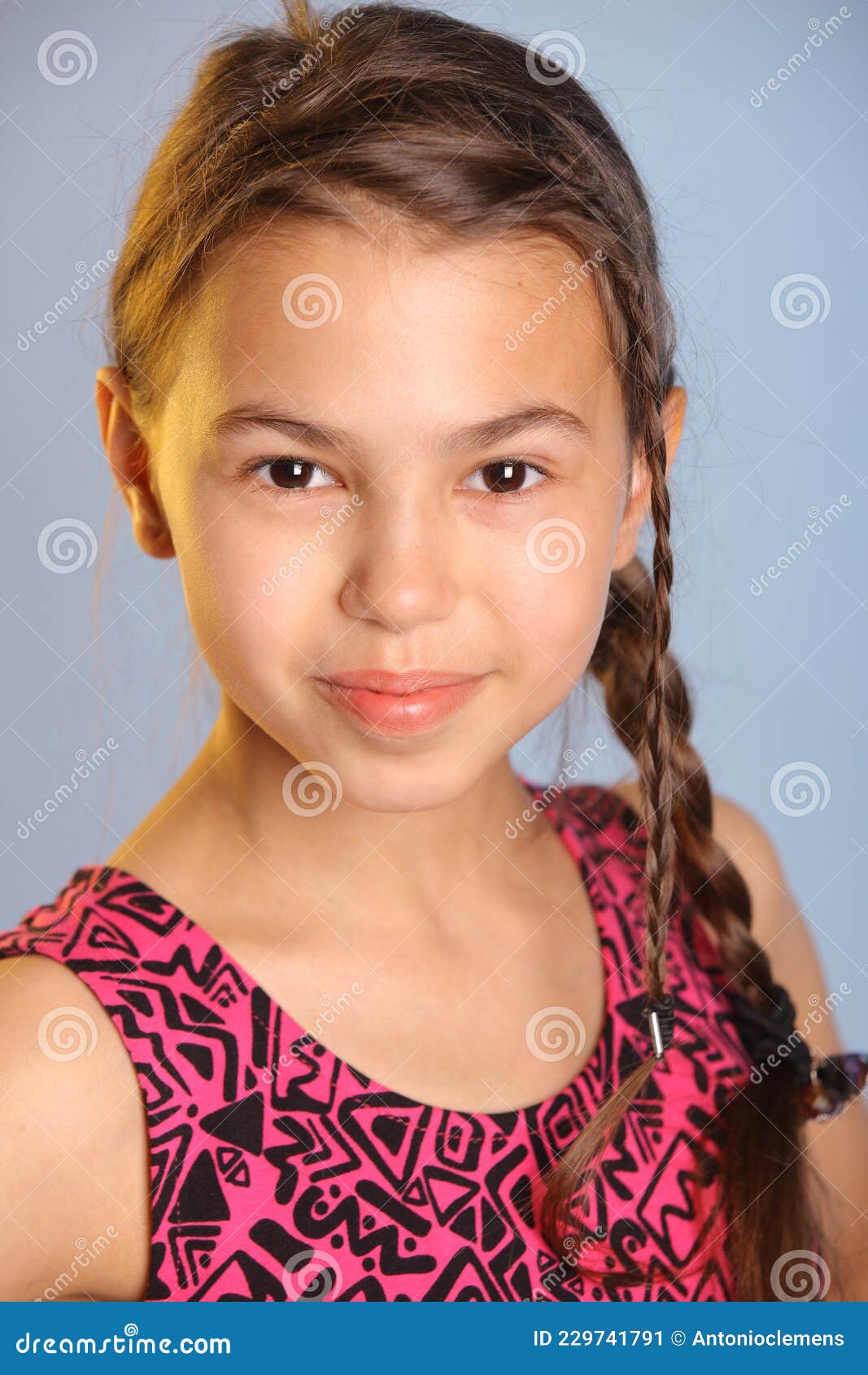 Dark Haired Brown Eyed Teenage Girl Posing in My Studio. Stock Image ...