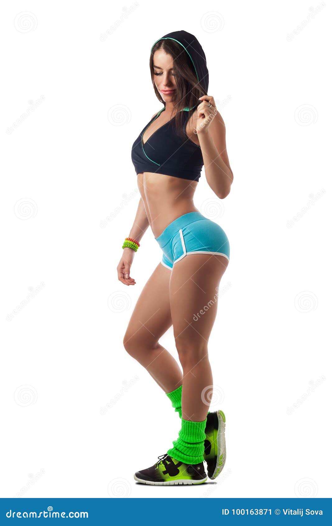 Athletic Blonde Woman Posing Stock Image - Image of attractive, exercise:  100163871