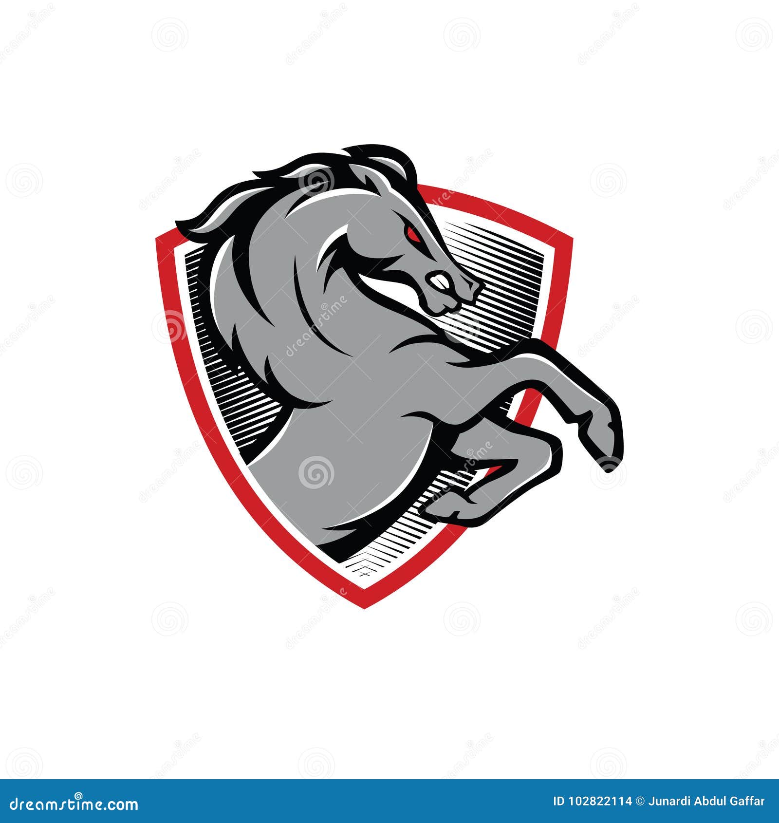 Dark Horse and Shield Logo Template Stock Vector Illustration of