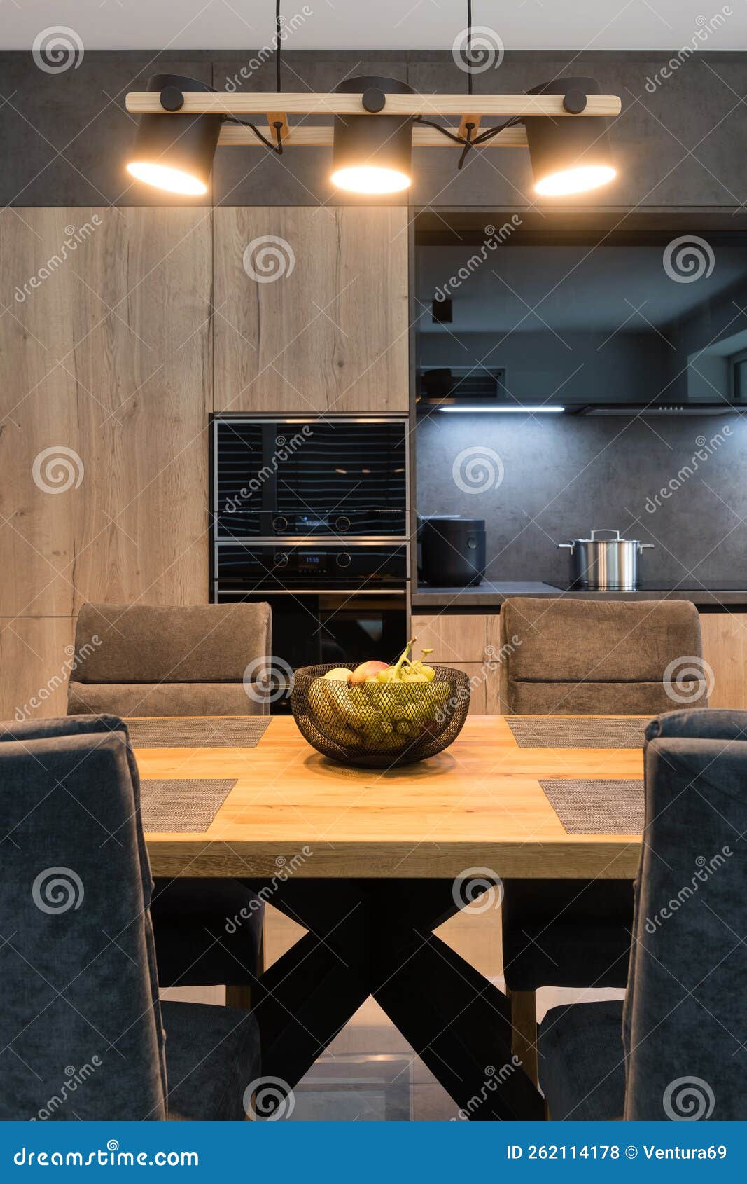 Modern Kitchen Interior of Apartment Stock Photo Image of brown