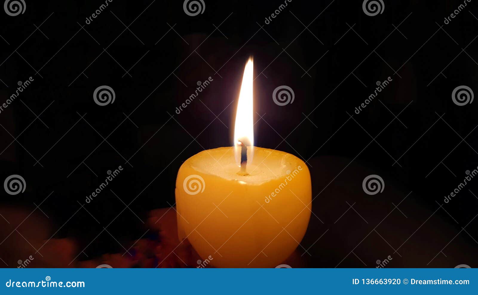 Yellow candle stock photo. Image of light, yellow, minimal 136663920