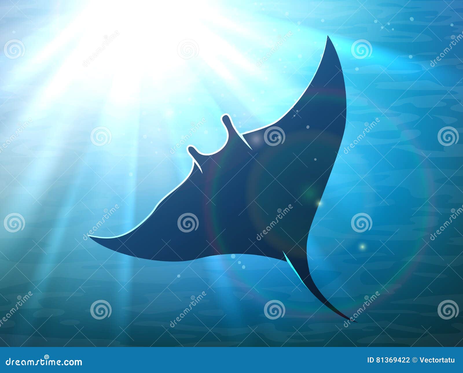 dark manta ray in ocean